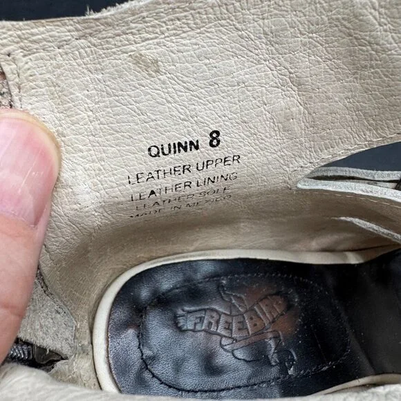 FREEBIRD Quinn Heeled Beige Leather Strap Sandals Women's Dust Bag & Box, Sz 8 - Picture 6 of 12